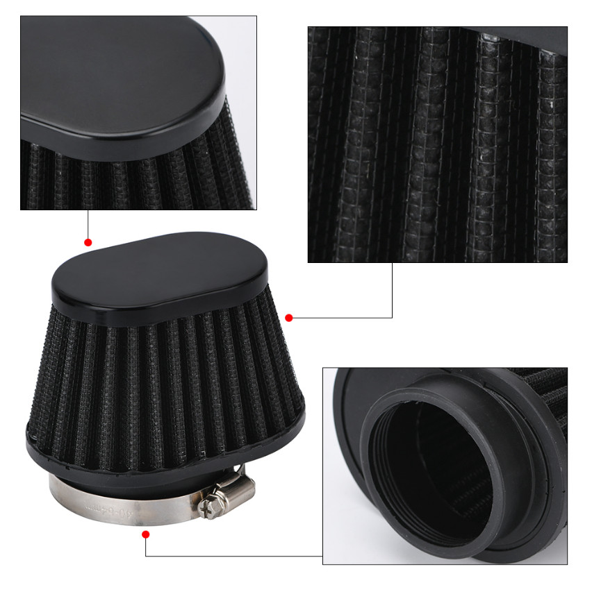2PCS High Performance Motorcycle Parts Cone Pod Air Filter Cleaner 51mm ID