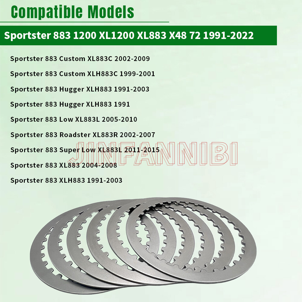 Clutch Friction Steel Plates Kit Fit For Harley Sportster XL883 XL1200 2004-2022