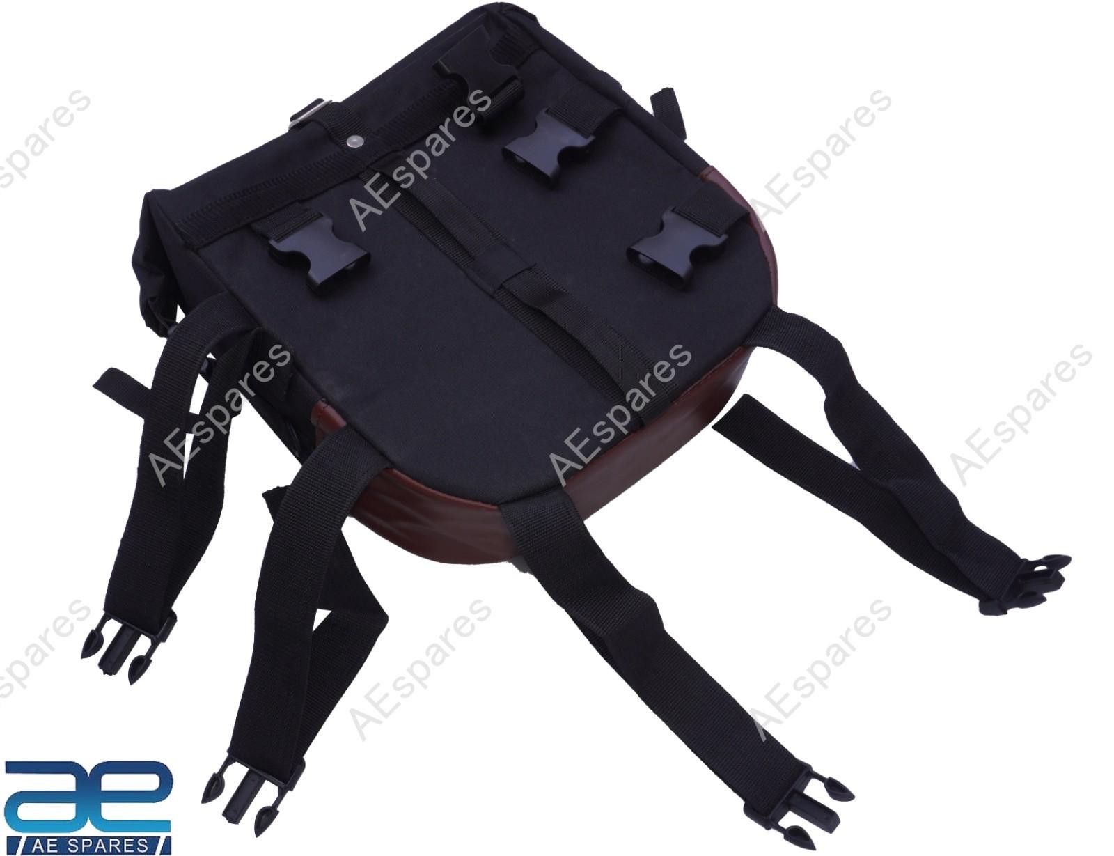 Touring Pannier Bags Pair Black & Brown Color For Royal Enfield Hunter 350 @WE
