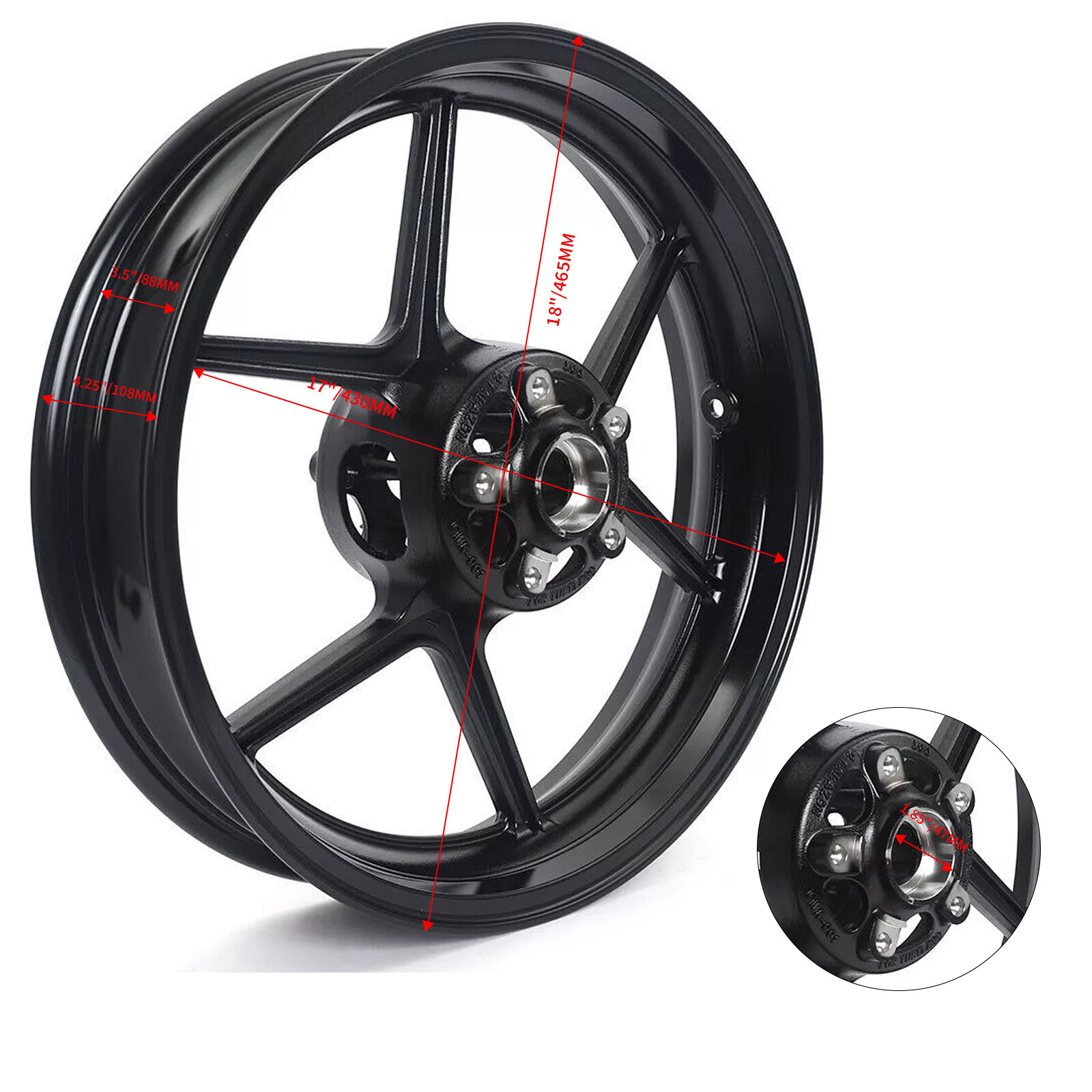 17″ 3.5″ Front Wheel For Kawasaki ZX6R 05-19 ZX10R 2006-2010 Versys 1000 15-18