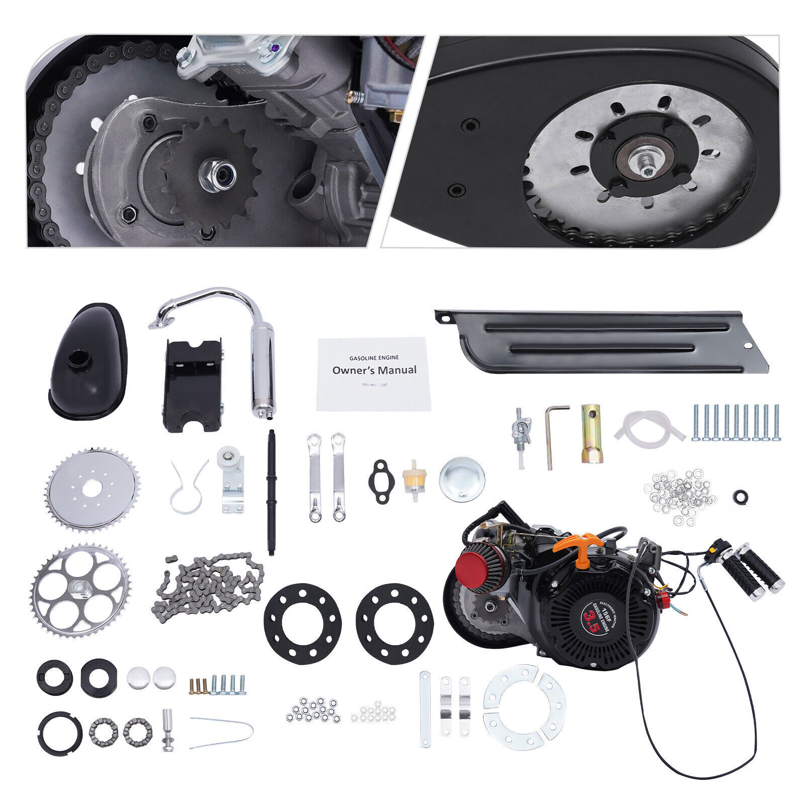 100cc 4 Stroke Bicycle Engine Kit Gas Motorized Motor Bike Modified DIY Engine