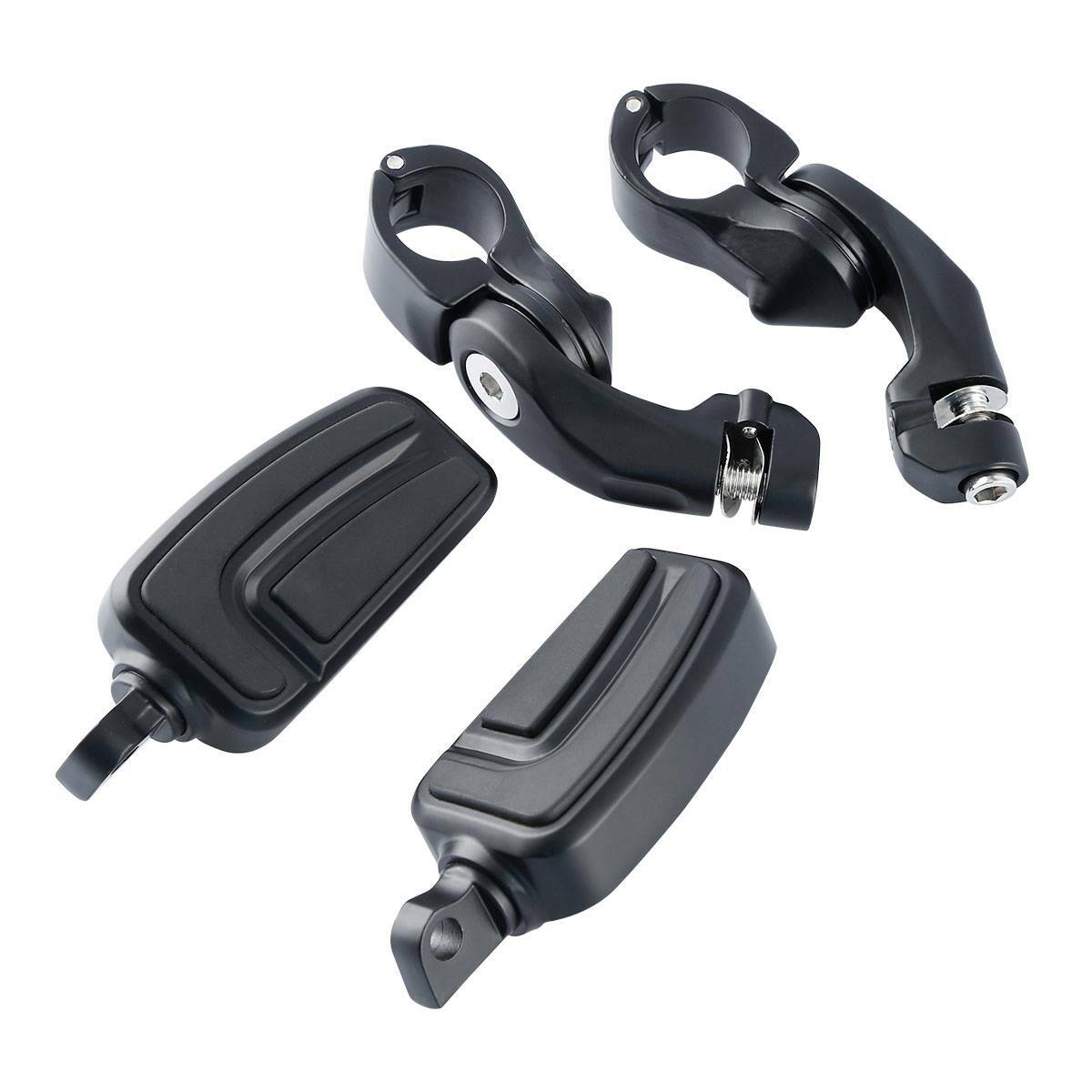 Matte Black 1 1/4” 32mm Short Angled Highway Bar Pegs Mount Footpeg Peg Pedal