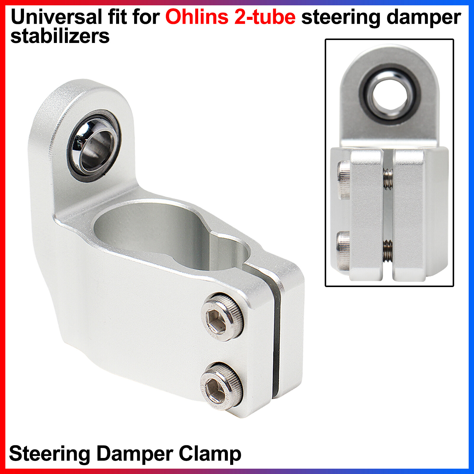 Universal for Ohlins 2-tube steering damper stabilizers 1x Steering Damper Clamp
