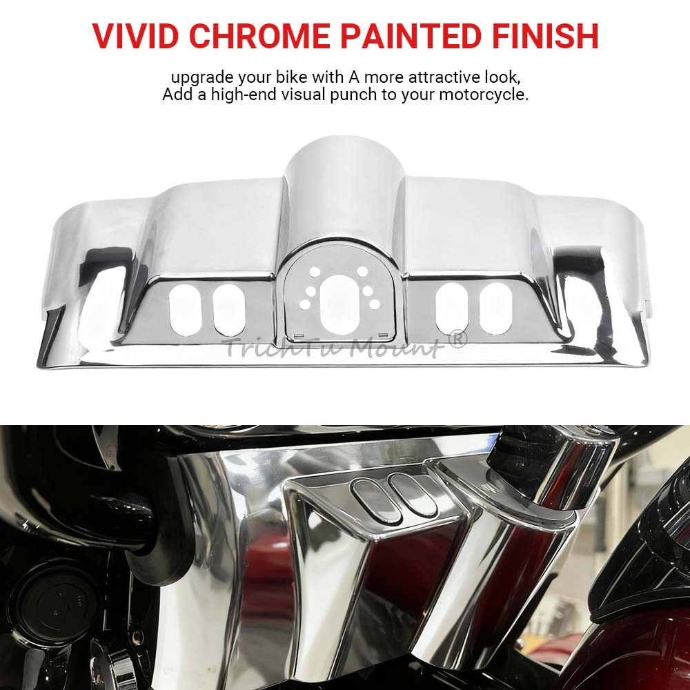 Chrome Switch Dash Panel Accent Cap Kit For Harley Electra Glide Classic FLHTC/I