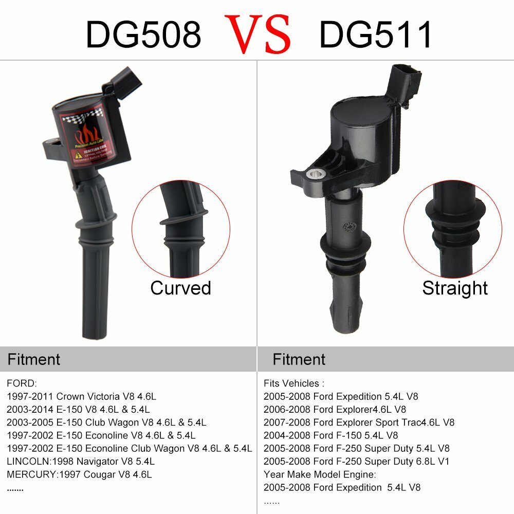 8 Pack Ignition Coil DG508 Plug on For Ford F150 Xlt 4.6/5.4/6.8L V8 2000-2004
