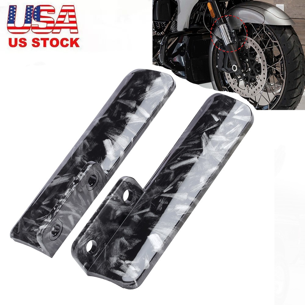 2x Forged Pattern Front Fork Guard Covers Lower For CVO Road Glide Upgrade 2024