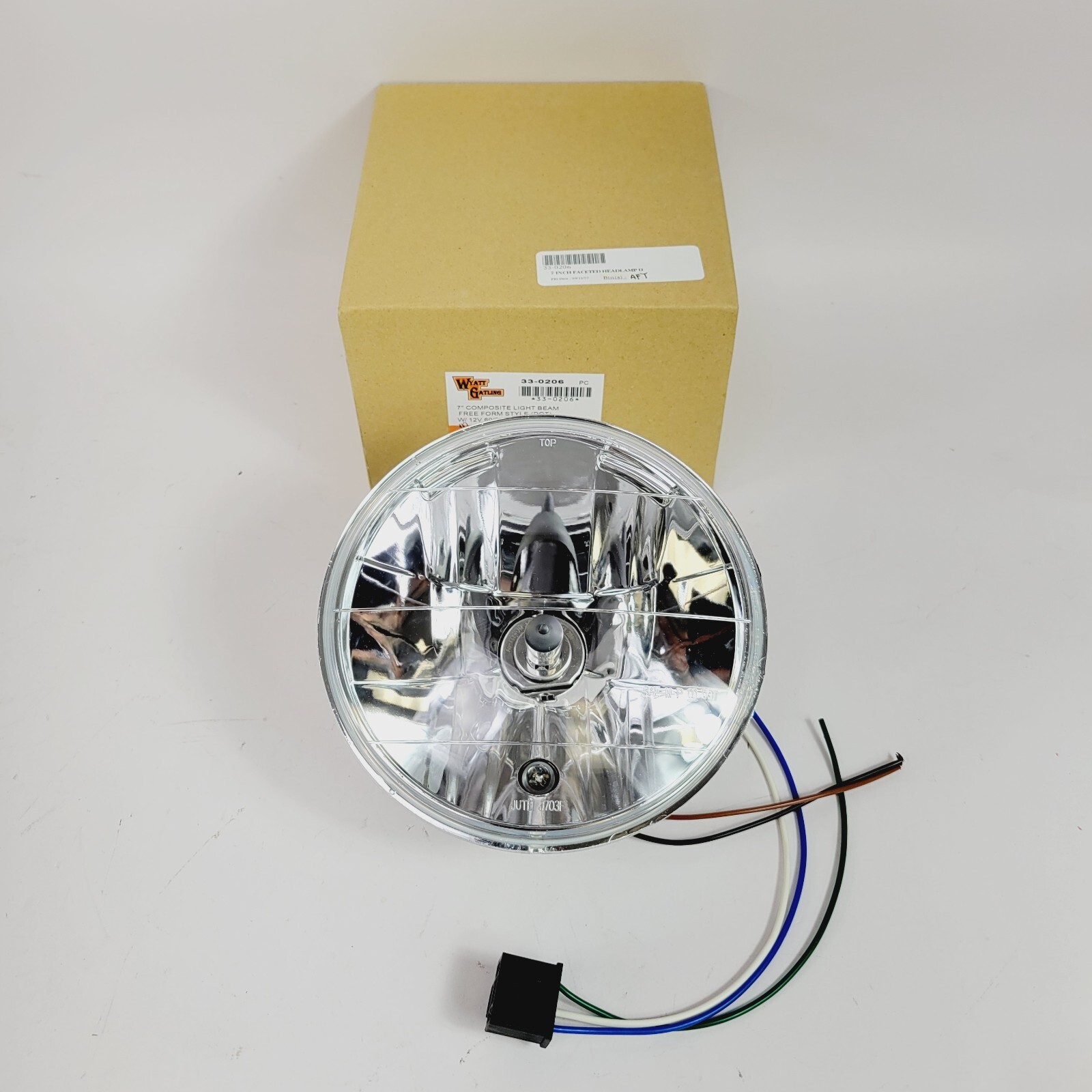 Harley 7″ Faceted Composite 55 W Headlamp Light Unit H4 Bulb V-Twin 33-0206