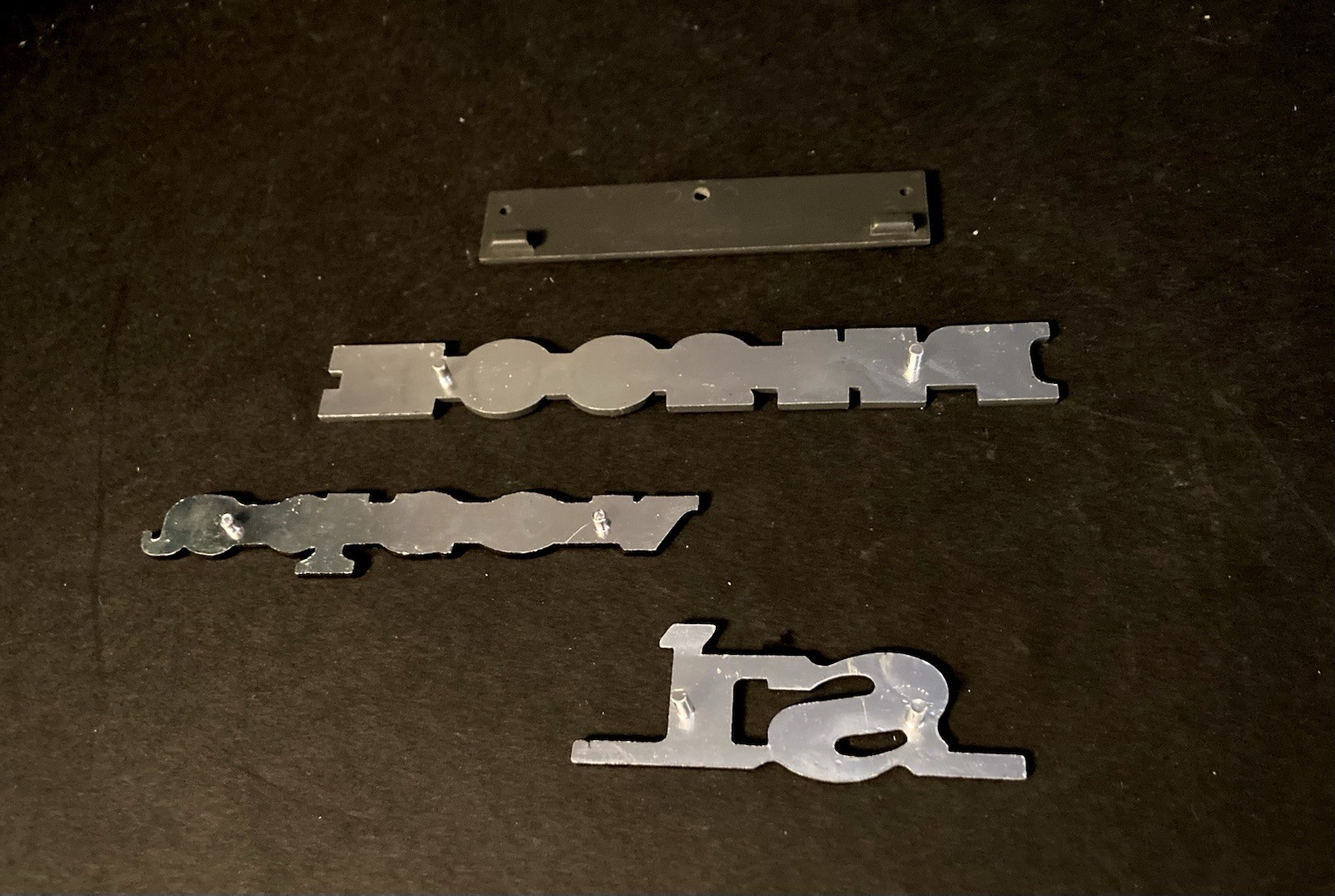 4 Piece Lot: Piagio, Vespa, PX200E & Si Badges Metal & Plastic “Piagio” Badge