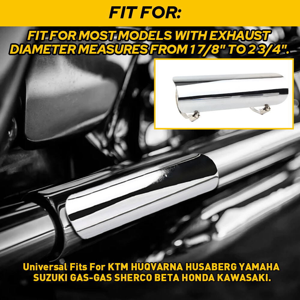 Exhaust Muffler Pipe Heat Shield Cover Protector Chrome Aluminum For Motorcycle