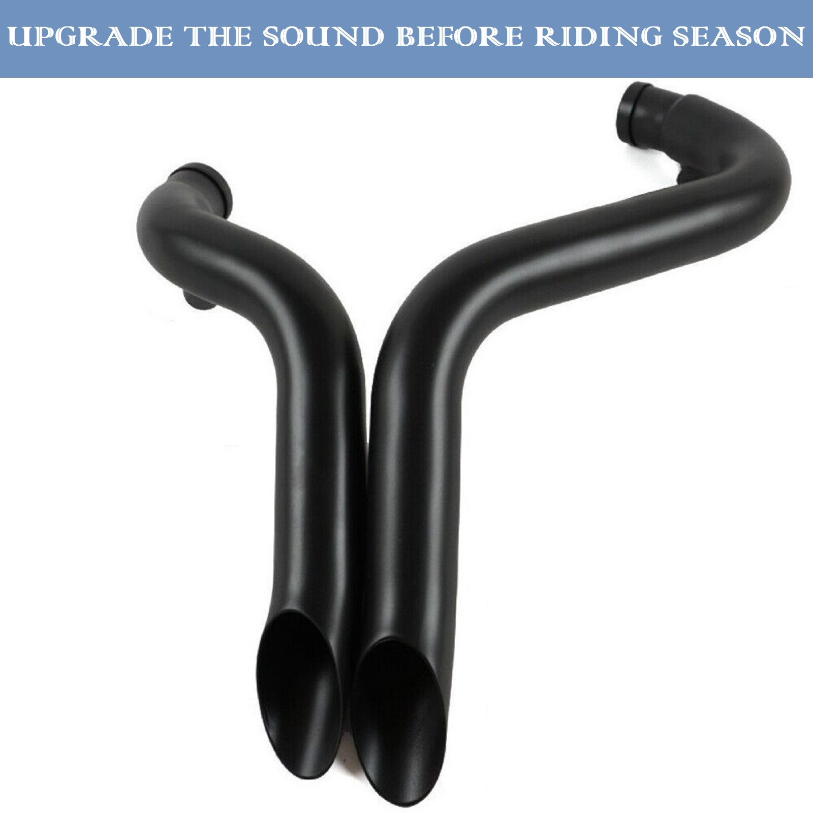 2″ O.D LAF Exhaust Pipes w/ Torque Cone for Harley Sportster Softail Matte Black