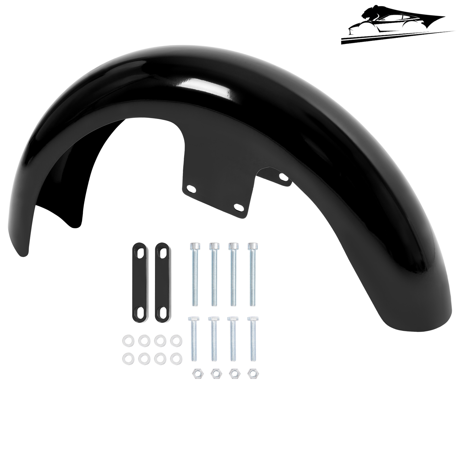 For Harley Touring Street Glide Custom Baggers Black Steel 21″ Wrap Front Fender
