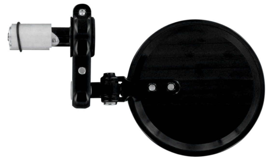 PSR 00-00200-22 Cafe Racer Style 3″ Round Folding Bar End Mirror, BLACK