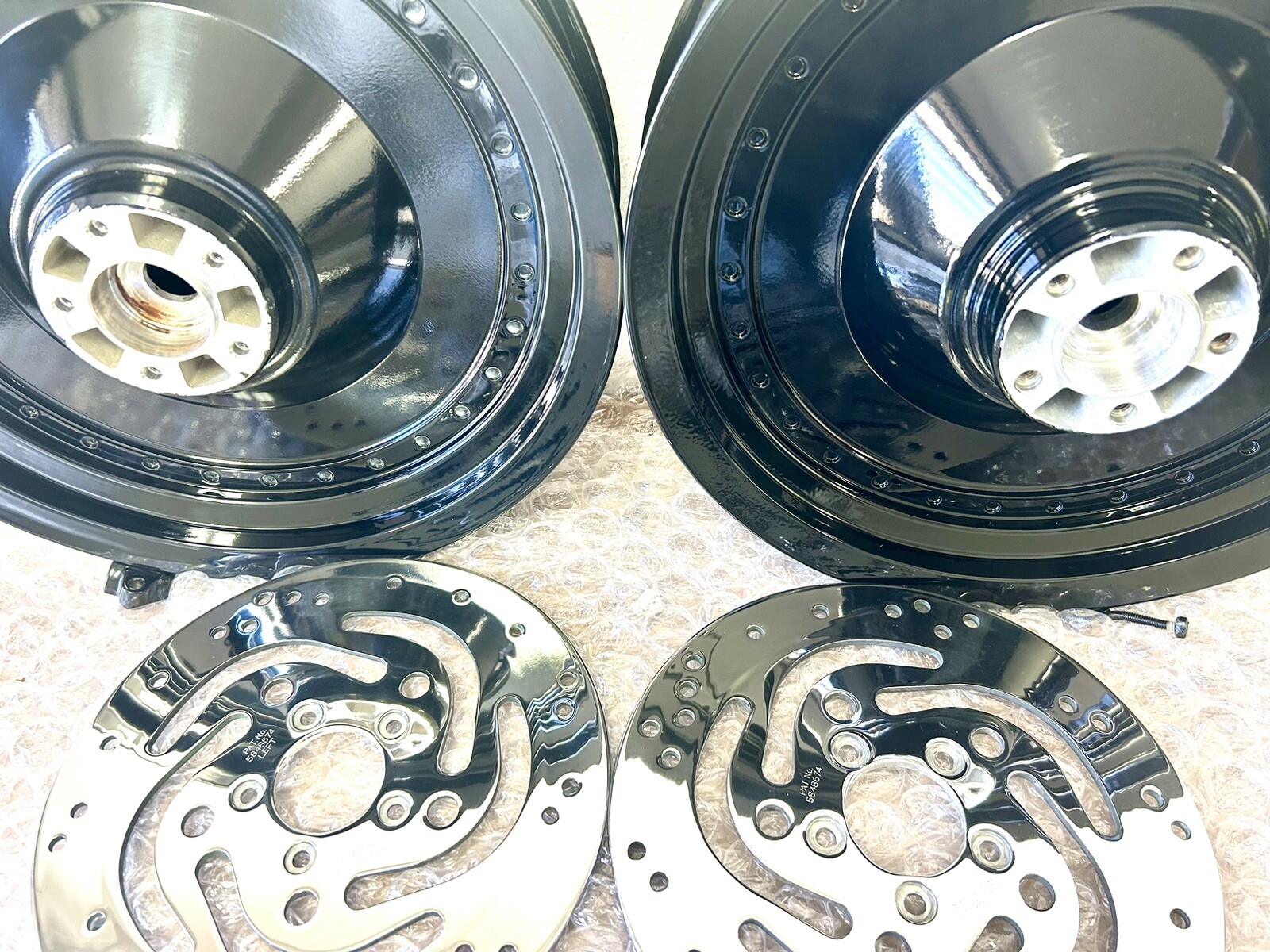 Harley Davidson Fat Boy Wheels 2000-2006 Black Gloss 0em W/ Rotor