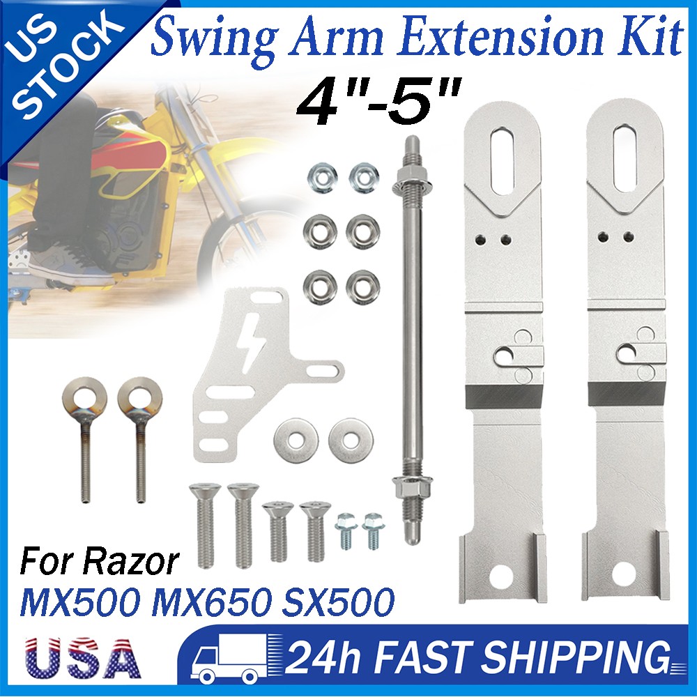 4″-5″ Bolt-On Swing Arm Extension Kit For Razor MX/SX MX650 MX500 SX500 Aluminum