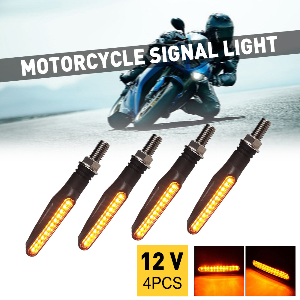 4x Amber Motorcycle LED Bullet Turn Light Signal Brake Blinker Lamp Waterproof
