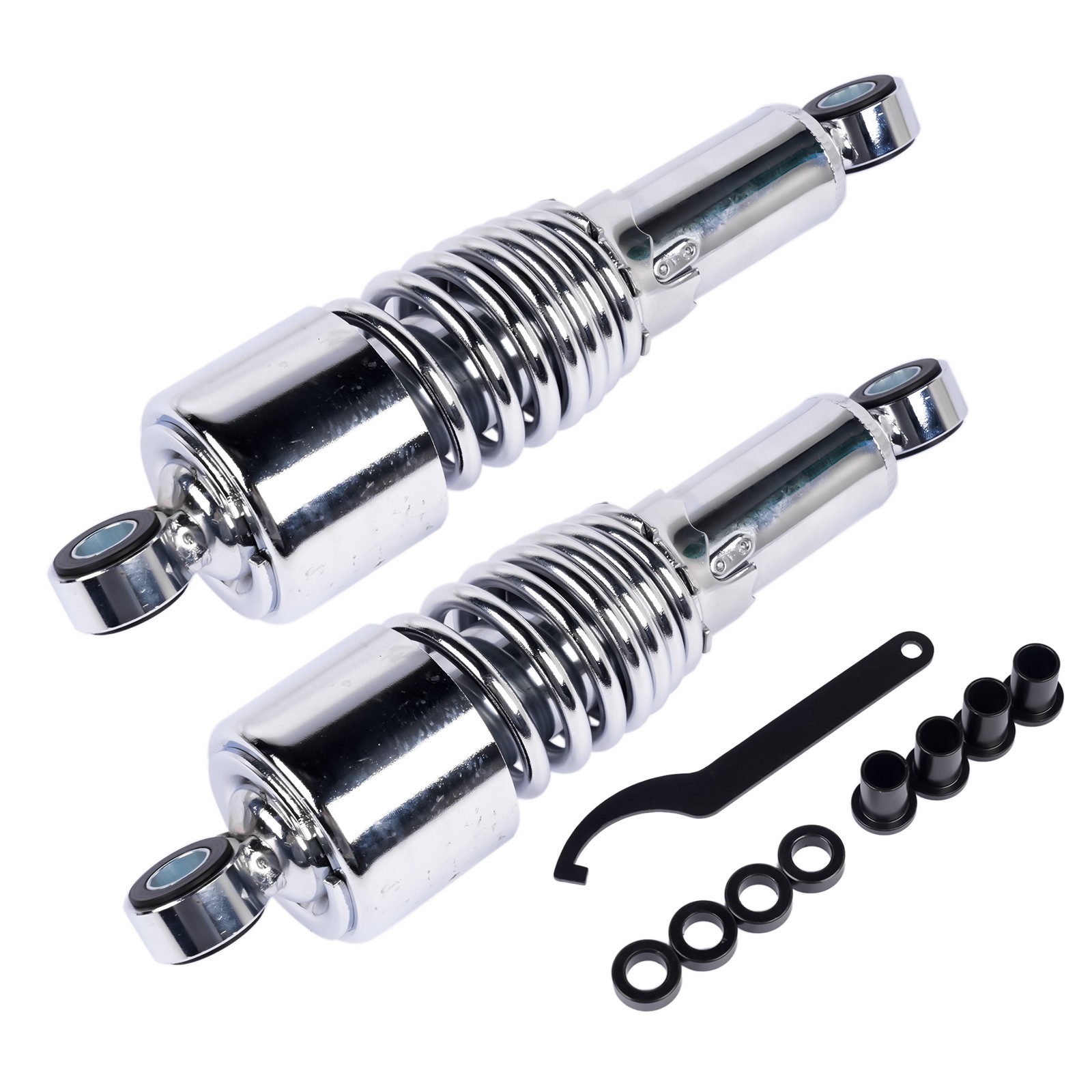 New Chrome 10.5″ Rear Shocks Absorbers Lowering For Harley Road King Tour Glide