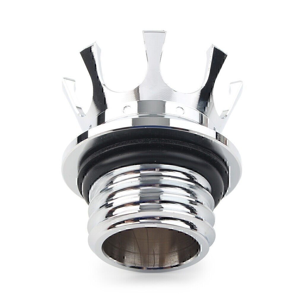 Chrome Fuel Gas Cap King Crown Right Thread For Harley Sportster Touring Dyna