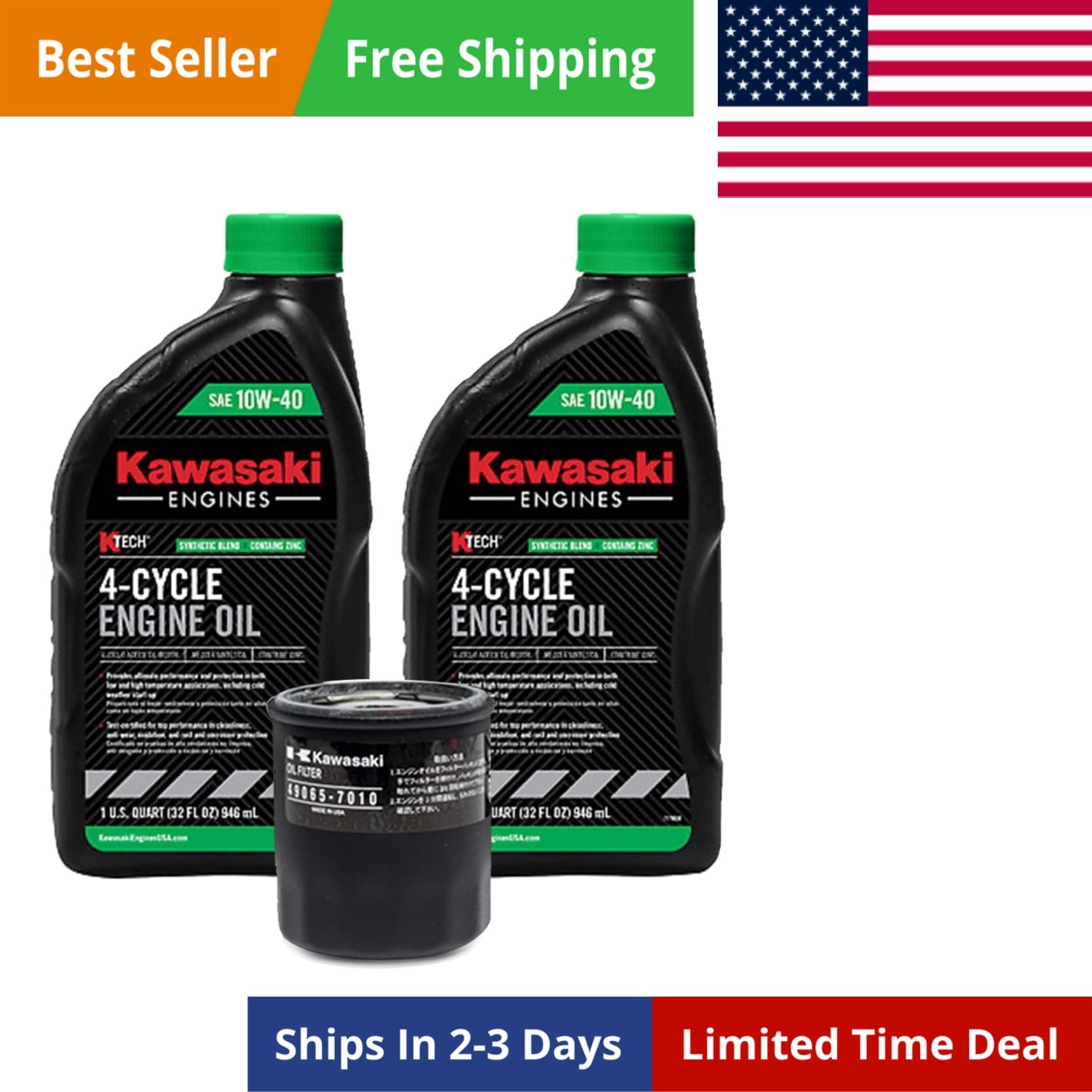 10W-40 Oil Change Kit, 1 49065-7010 Oil Filter & 2 99969-6296 Quarts Of Oil