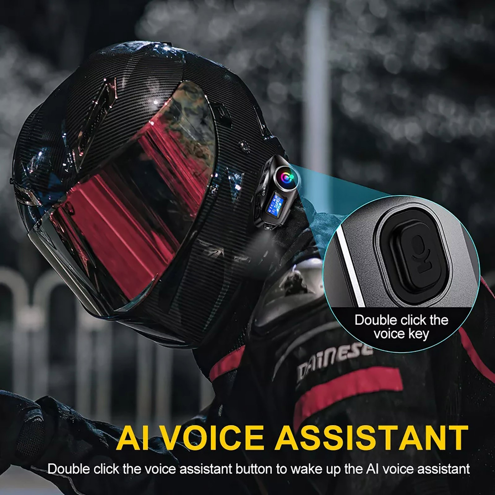 New 1000mAh Waterproof Bluetooth Headset Motorcycle Intercom Helmet LCD