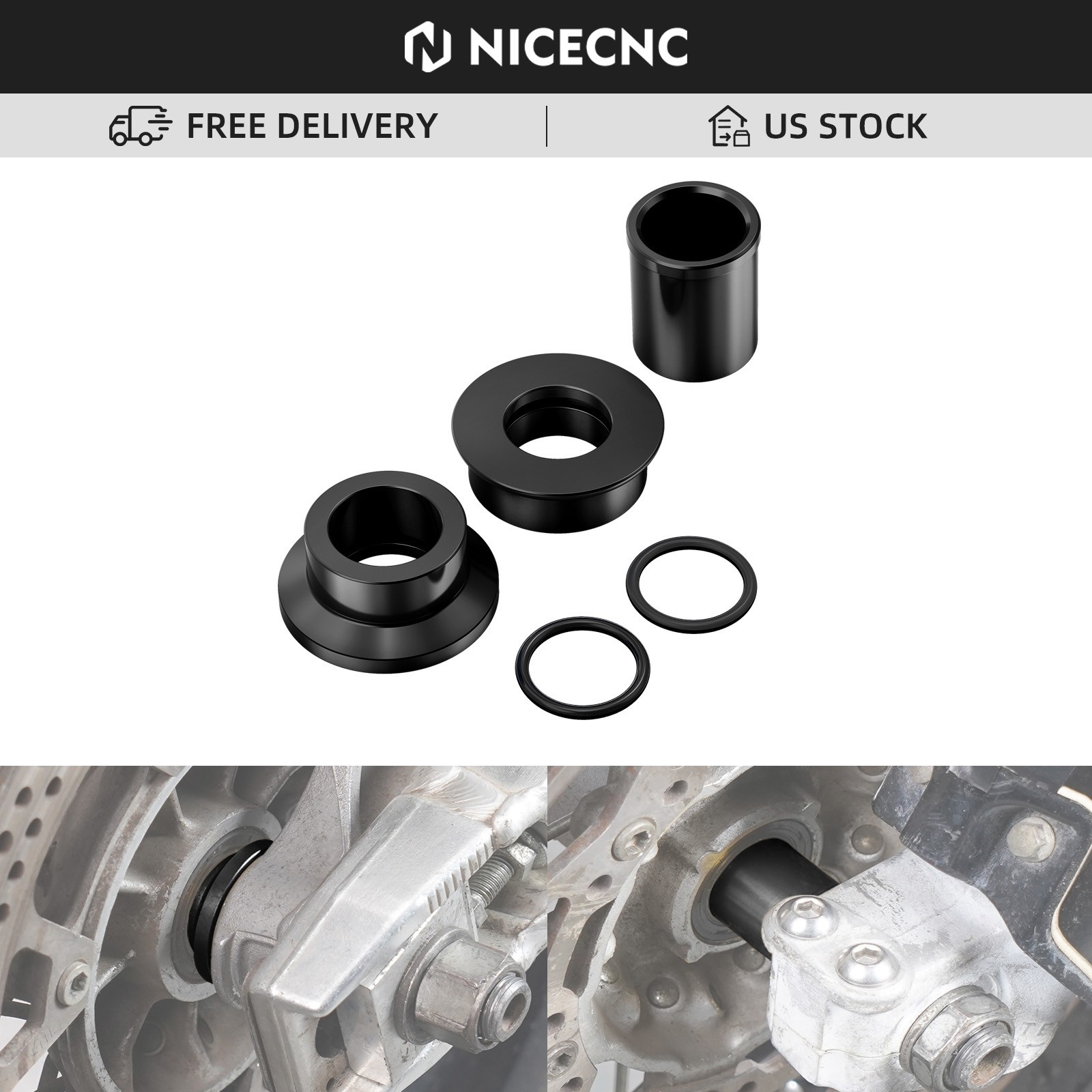 NICECNC Front and Rear Wheel Spacers Set For Suzuki DRZ400 E S SM 2000 2001-2024