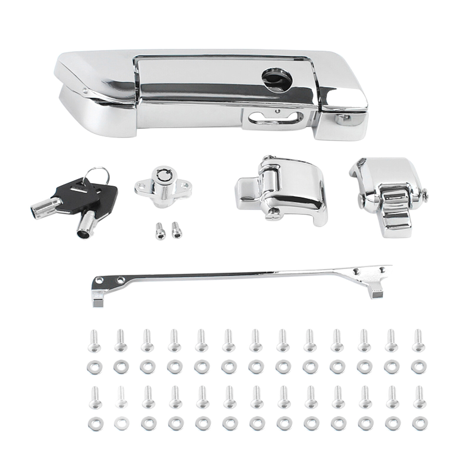 Chrome Pack Trunk Latches Key Hinges For Harley Tour Pak Touring FLT 2014-2024