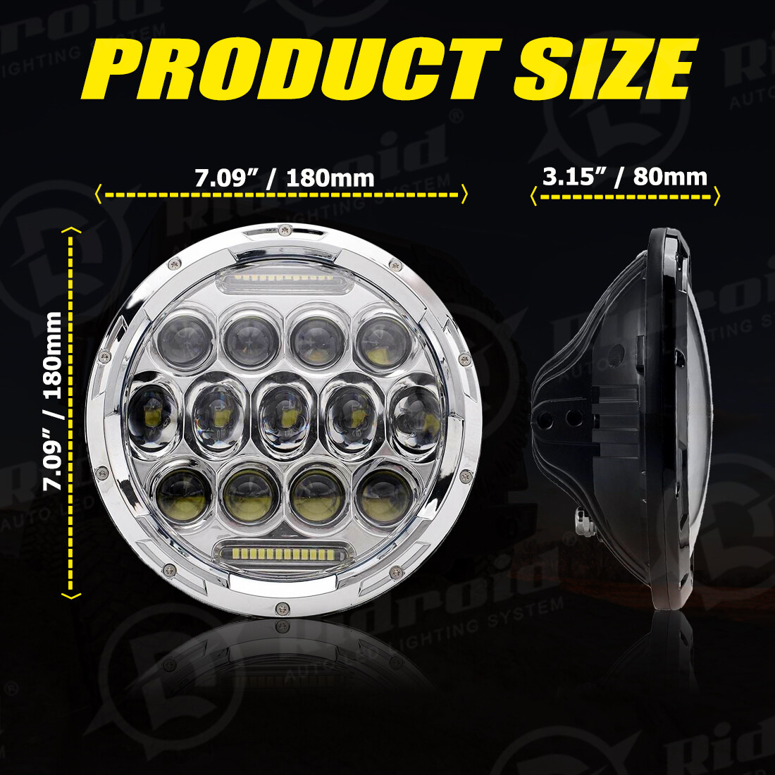 Chrome New 7″ LED Projector Headlight + Passing Lights Fit for Harley Touring