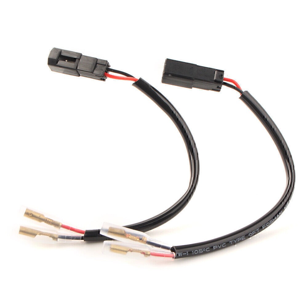 2 Pcs New Turn Signal 2-Wire Connector Harness W/Sleeve For Ducati 848 1098 1198