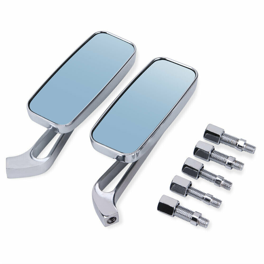 Rectangle Motorcycle Mirrors For Harley Cruiser Bobber Chopper Softail Sportster