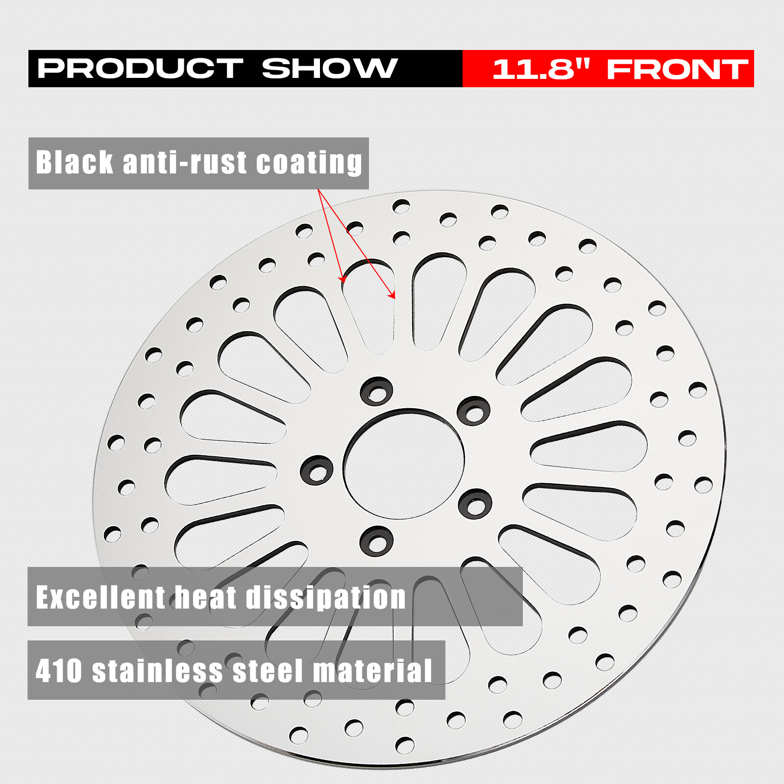 11.8″ Front Brake Rotor Polished For Harley Touring Electra Glide Road King 2008
