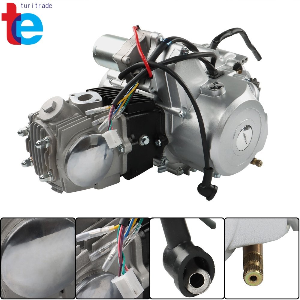 125cc 4 Stroke ATV Engine Motor 3-Speed Semi Auto w/Reverse For ATV Quad Go Kart
