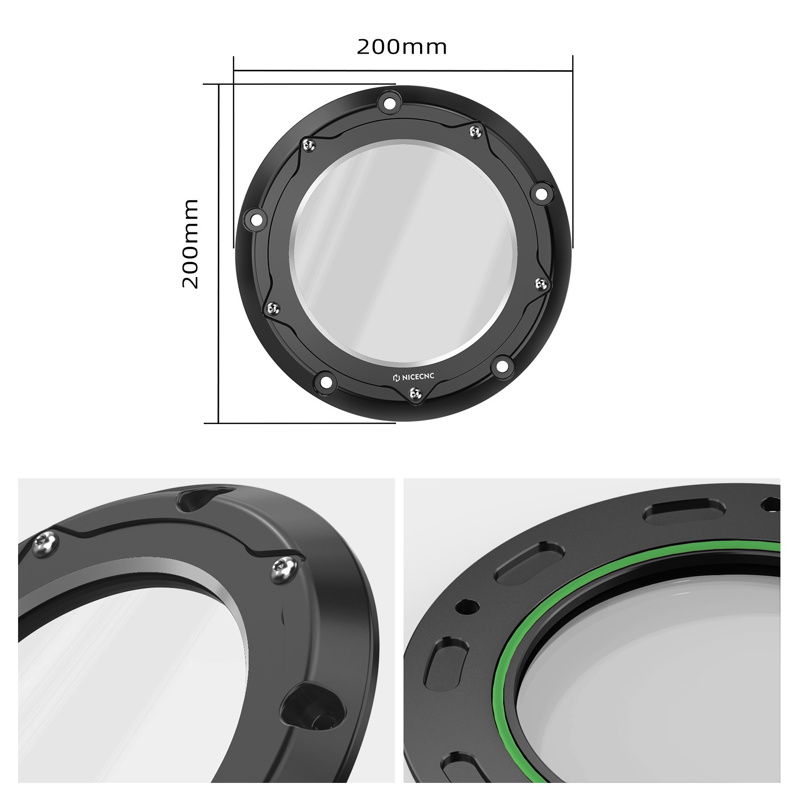NICECNC Clear Window Derby Cover For Harley M8 Road Glide Special FLTRXS 2016-23