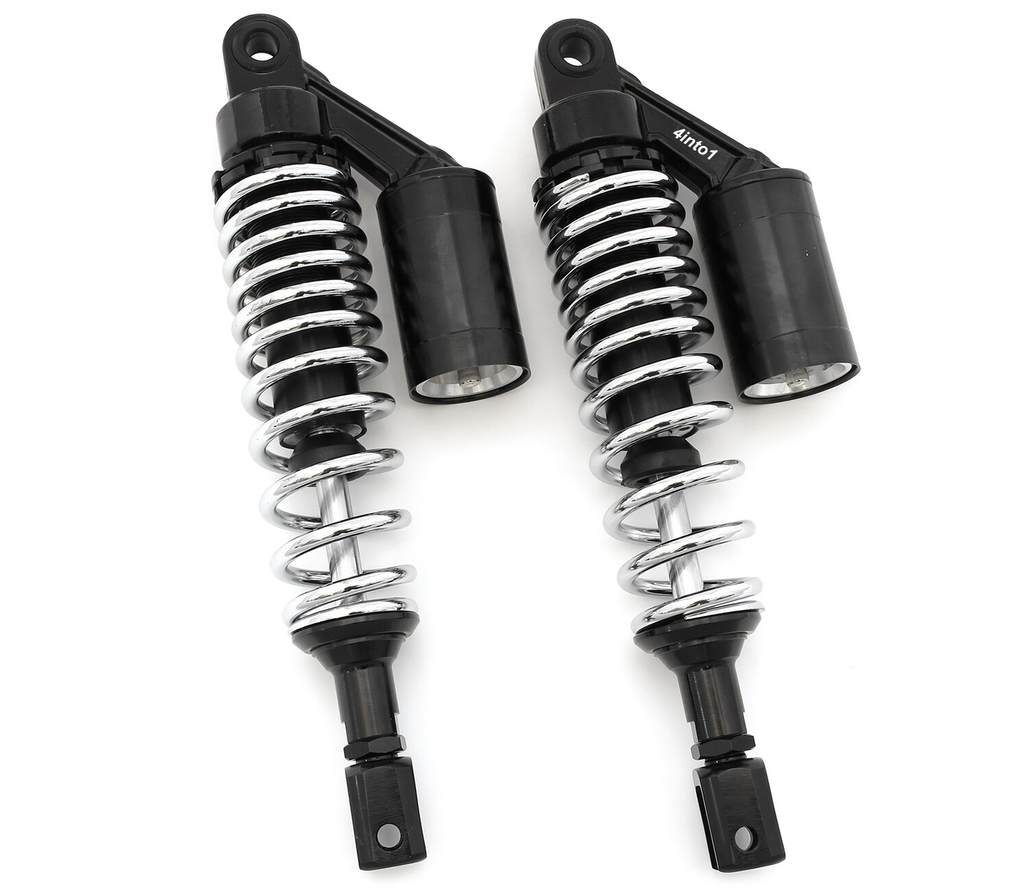 Black & Chrome Remote Reservoir Shocks Honda – Eye To Clevis – 320-330mm Honda