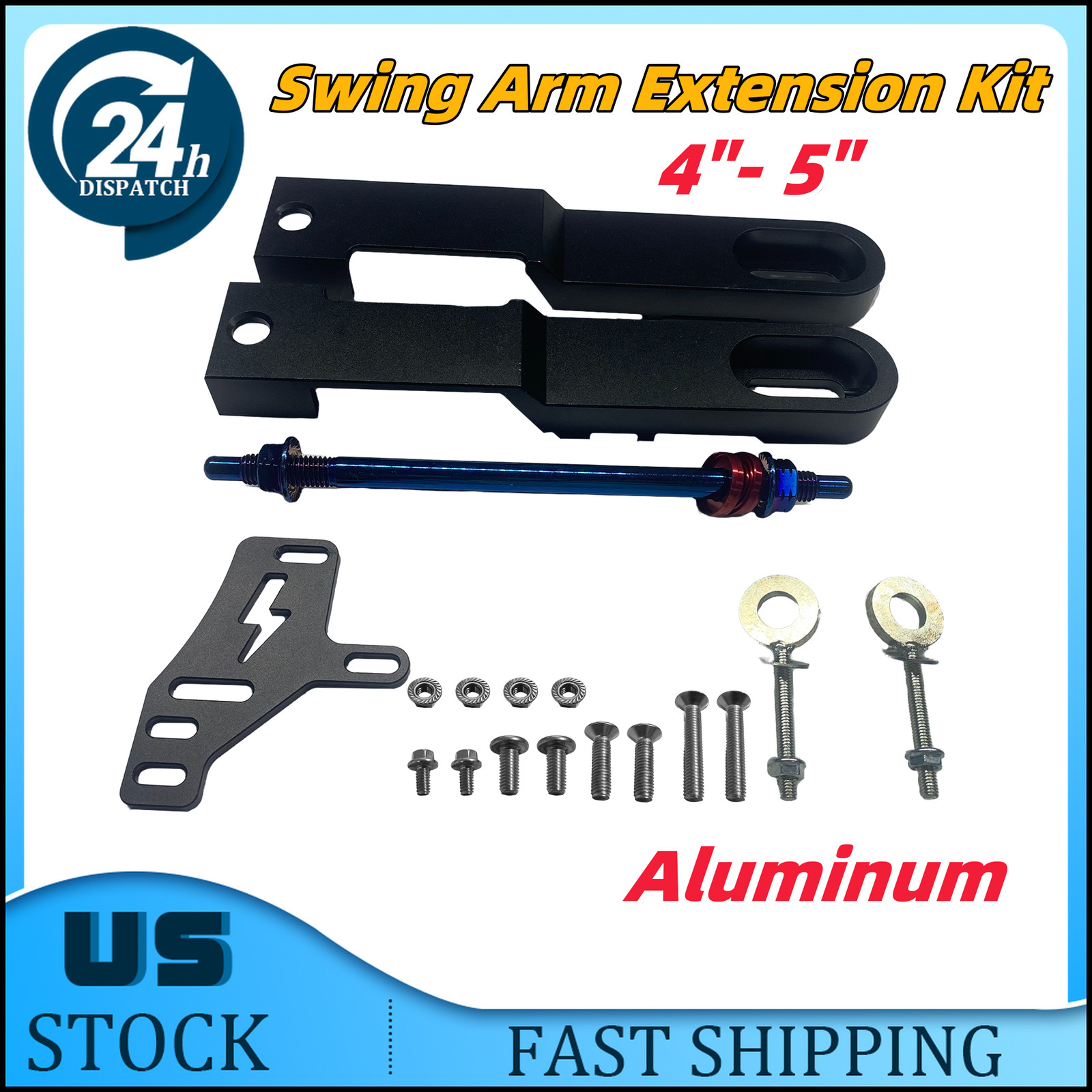 Rear For Razor MX650 SX500 Mini Bikes Bolt on Swing Arm Extension Kit 4″- 5″ AL