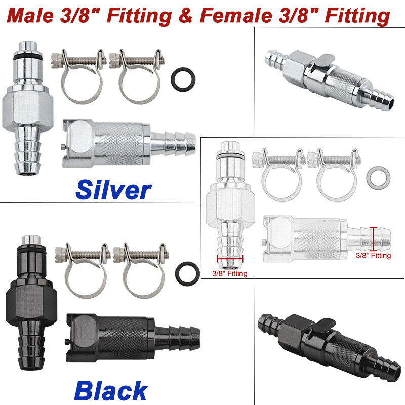 Aluminum Gas Tank Fuel Line Hose Quick Release Connect Disconnect Coupling Kit