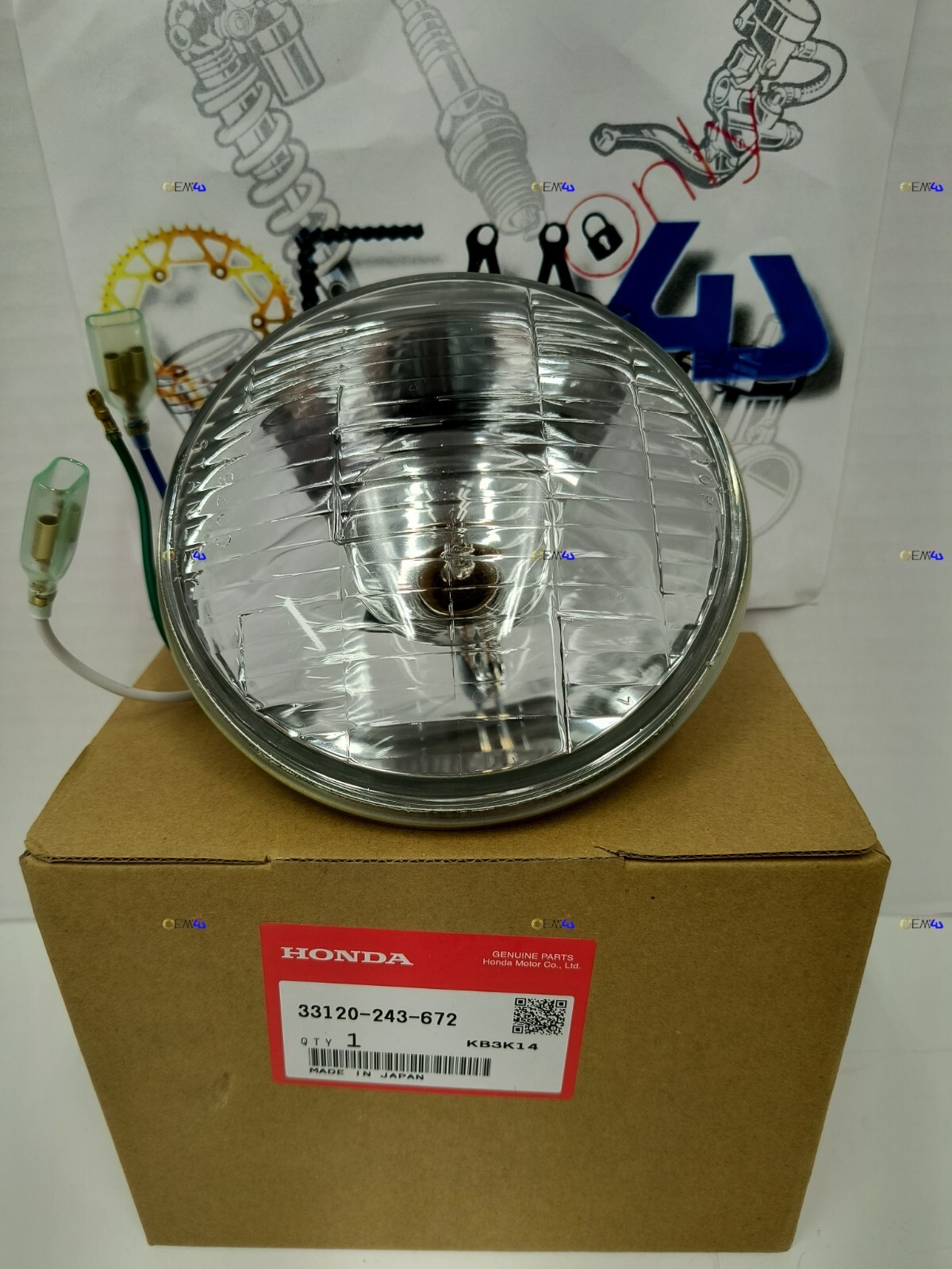 Honda OEM Headlight Bulb 6v Sealed Beam CL CT ST SL XL CA 90-175 33120-243-672