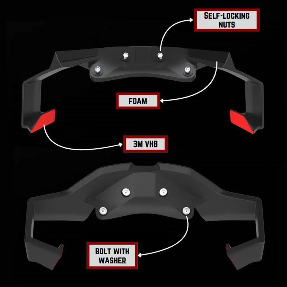 Front Lip Spoiler Wing Fairing Downforce Aerodynamic For BMW S1000RR 2015-2018