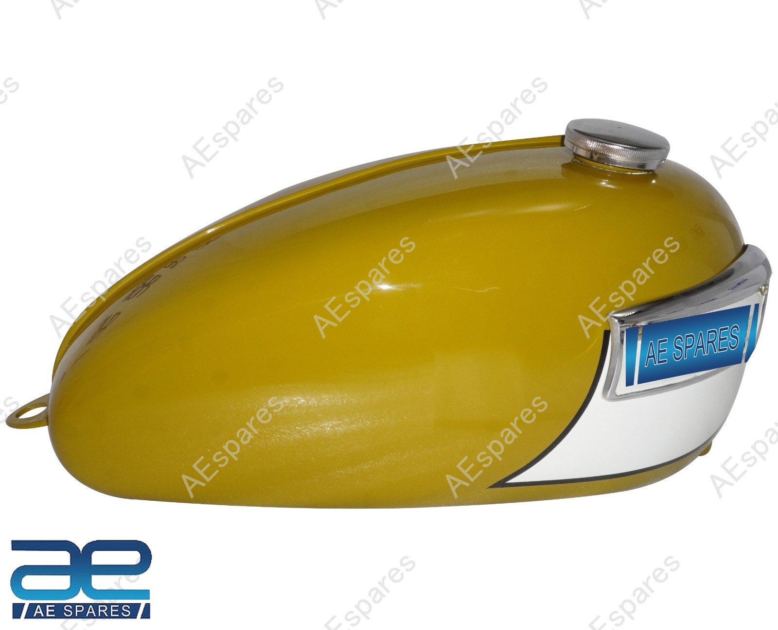 For Triumph T120 Bonneville 3.5 GL Golden & White Fuel Petrol Tank & Badges S2u