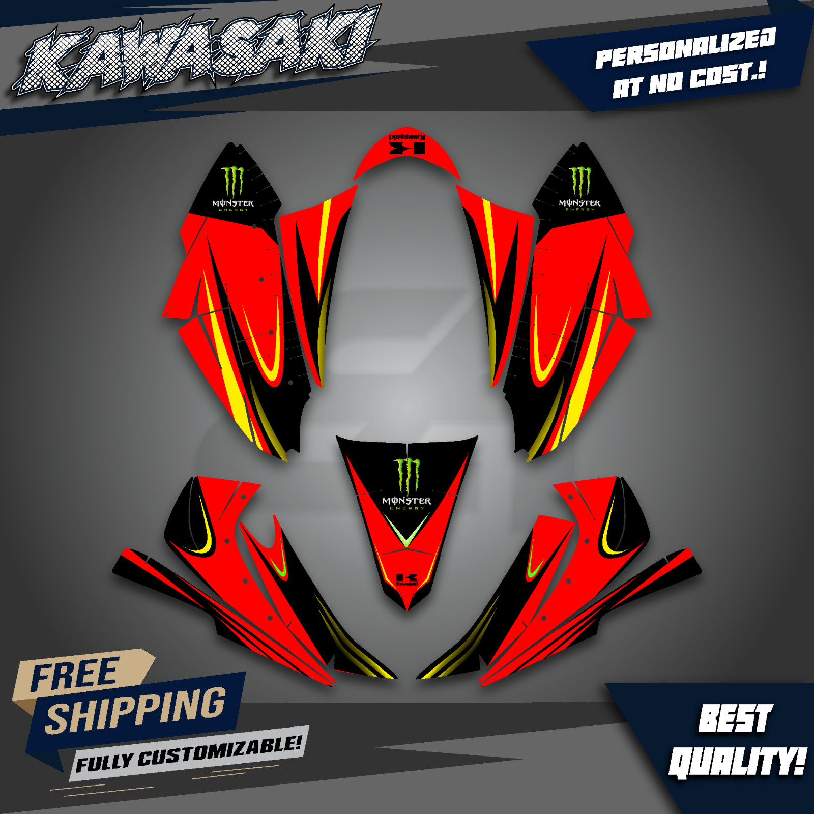 Kawasaki KFX 450R APACHE Multi-Color Graphics Kit