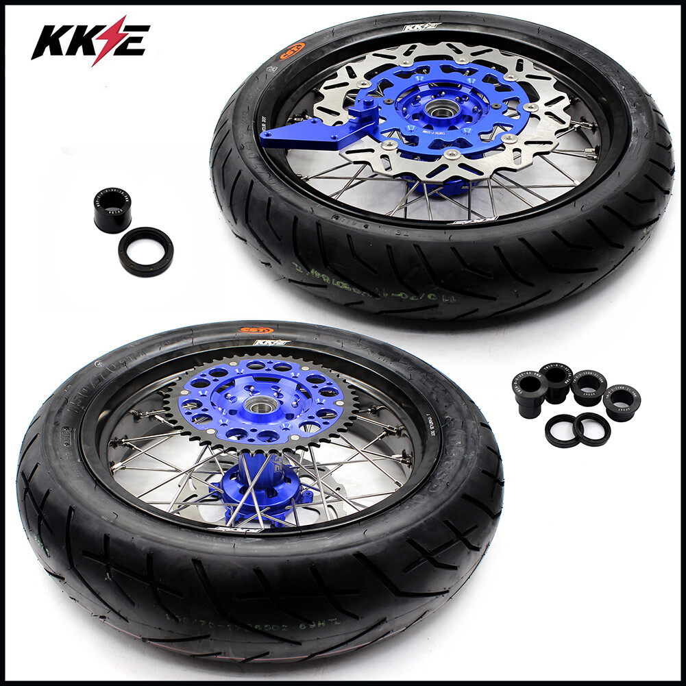 KKE 17” Inch Supermoto Wheels CST Tires For YAMAHA WR250F 01-2019 WR450F 03-18