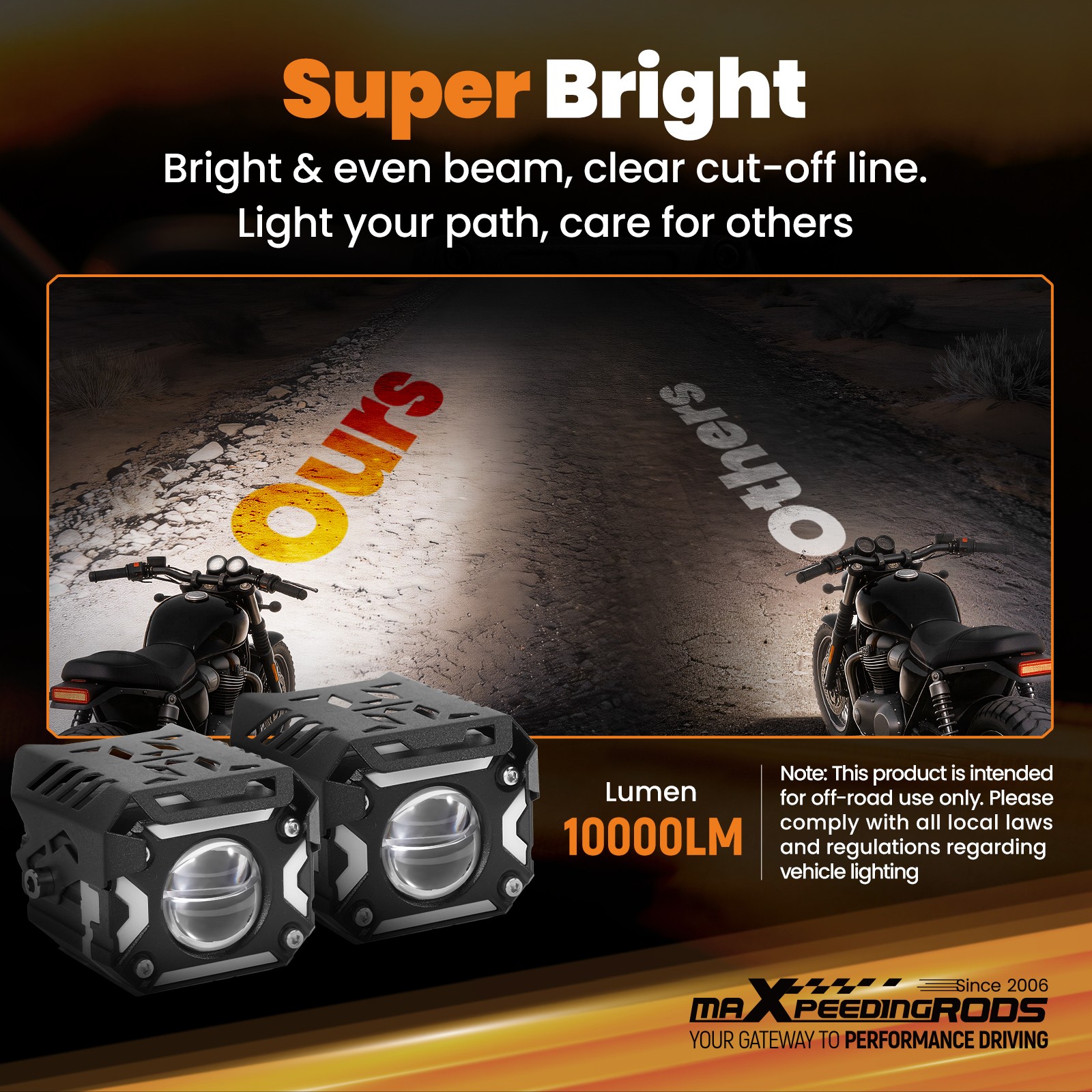 12V 80W LED Auxiliary Driving Light for Motorcycle ATV UTV SUV Off-Road