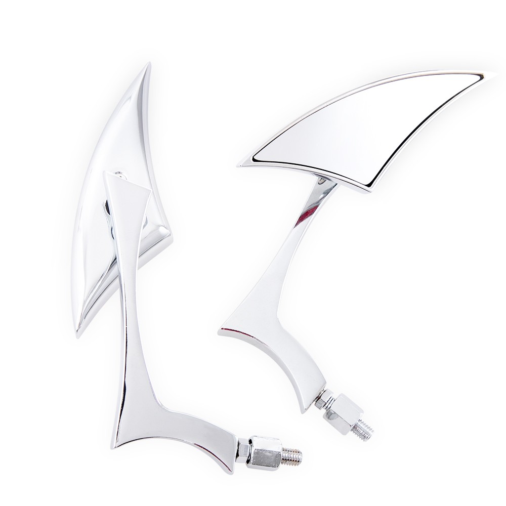 Motorcycle Universal Metal Black Side Rear View Mirrors 8MM 10MM Blade Bobber