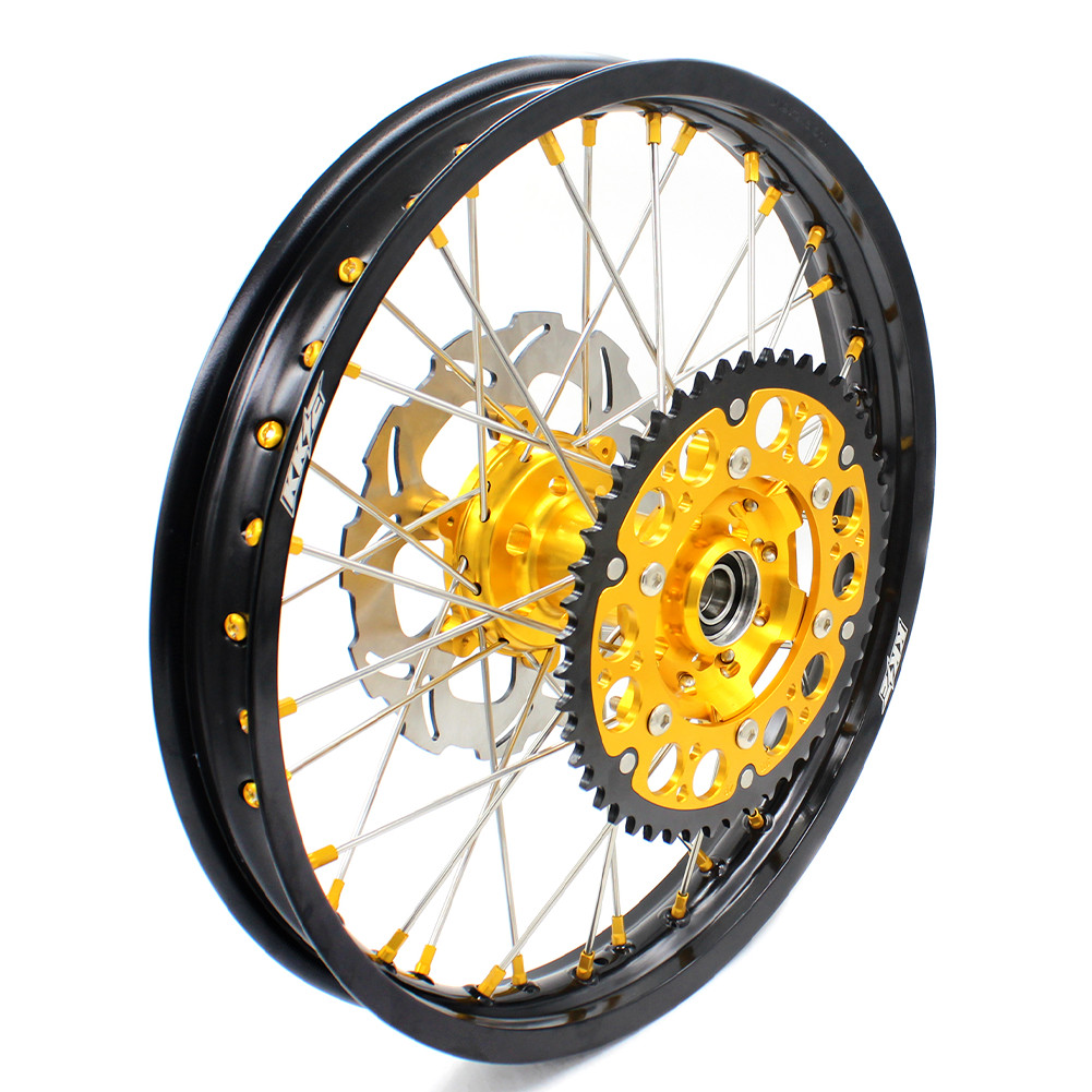 Fit Suzuki RM125 RM250 1996 1997 1998 1999 2000 KKE 21”-19” Gold Nipple Wheels