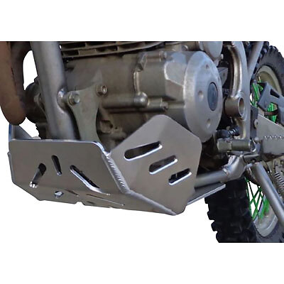 Flatland Aluminum Skid Plate Silver – Fits:Kawasaki KLX140R/L 2009–2024