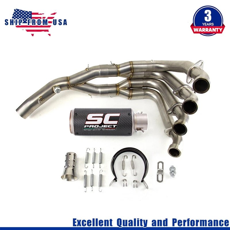 For Yamaha YZF R6 2006-2020 High Performance Full Exhaust Pipe System Kits Black
