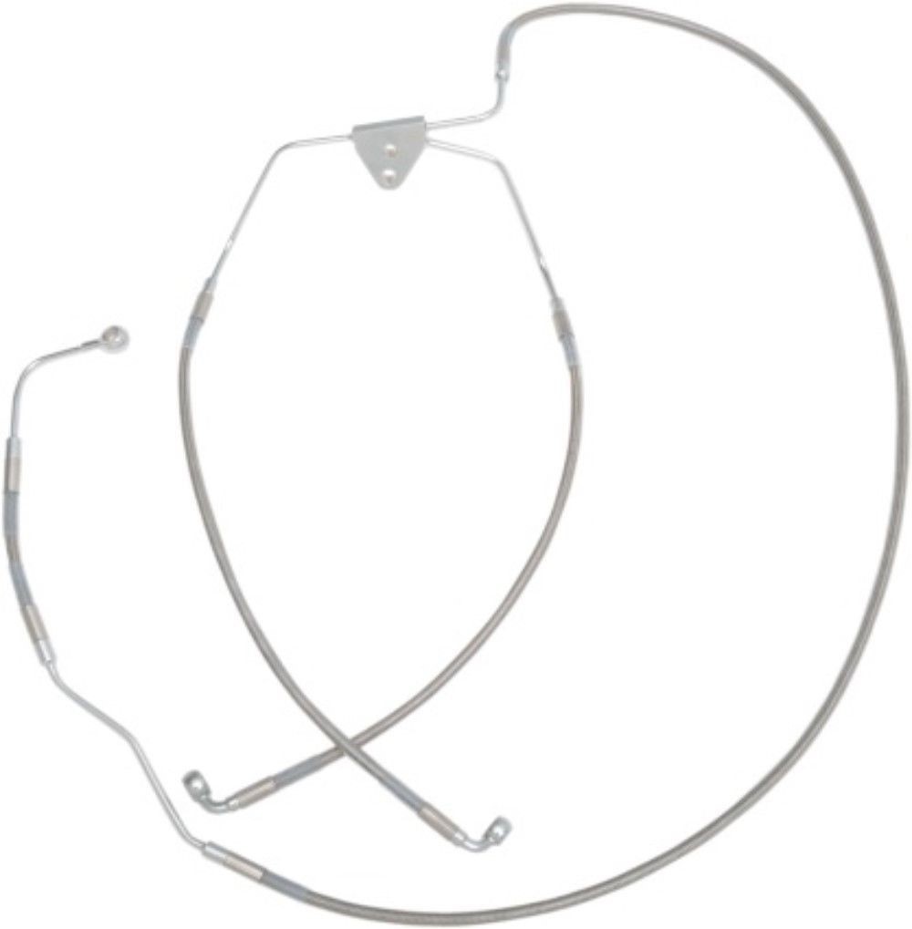 Front Lower Brake Line Dual Disc Stainless Steel for Harley FLHT/FLHR/FLHX 09-13