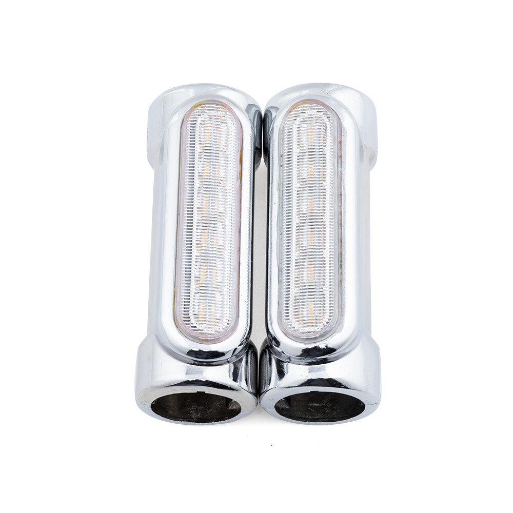 1.25” 32mm Highway Engine Guard Crash Bar LED Turn Signal DRL Light For Harley