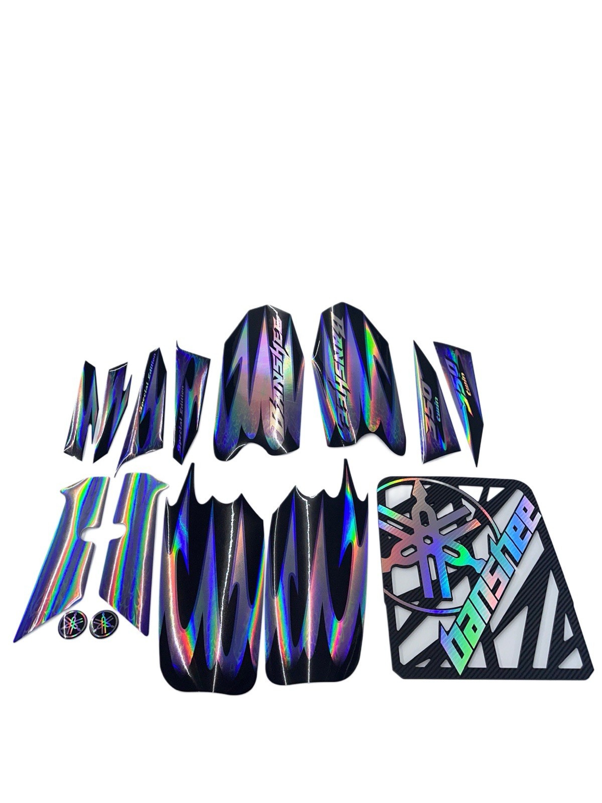 2006 YAMAHA BANSHEE FULL GRAPHICS KIT AND RADIATOR GRILL SET HOLOGRAPHIC FINISH