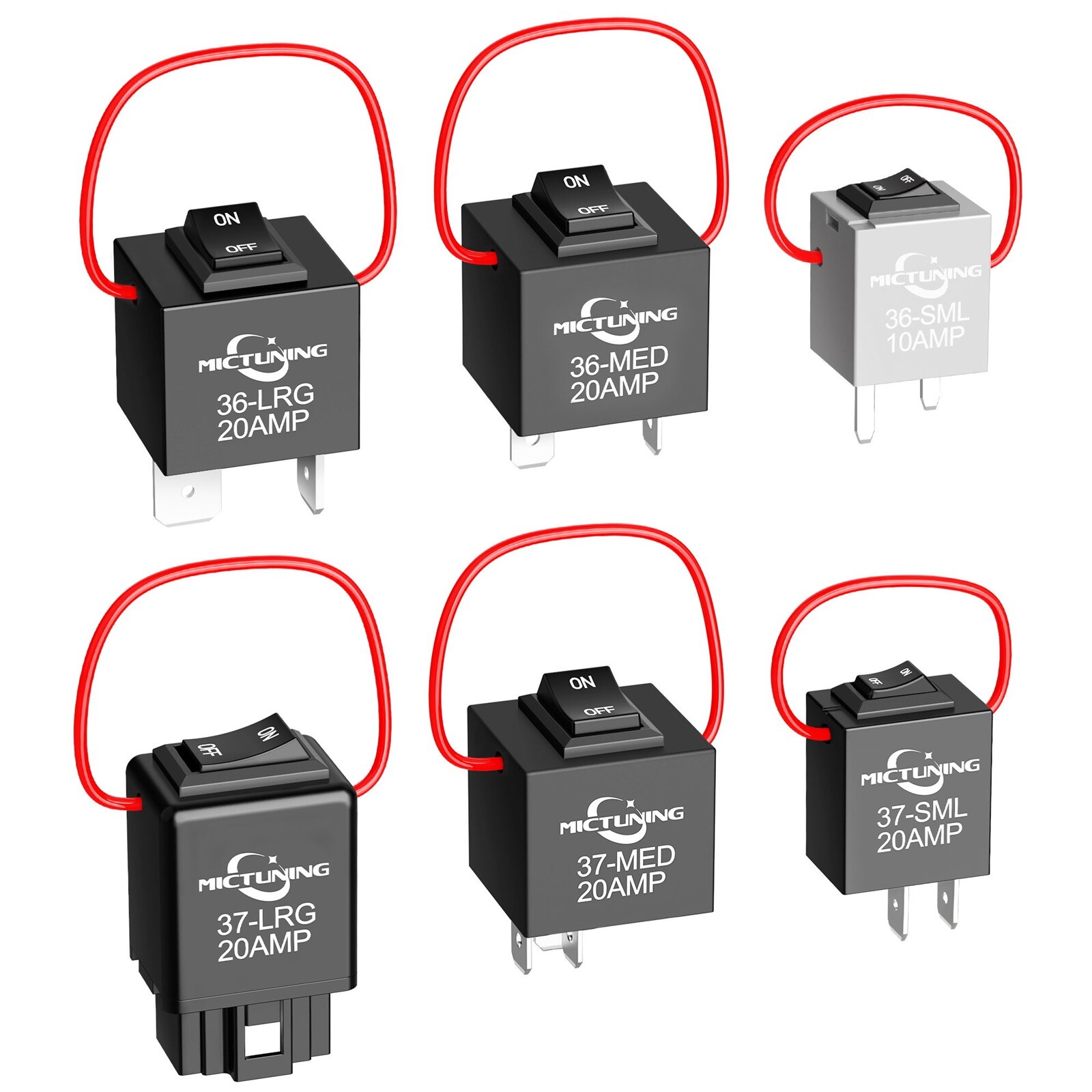 MICTUNING 9038A Relay Bypass Switch Kits with Amp Loop, Fuel Pump Relay Switch
