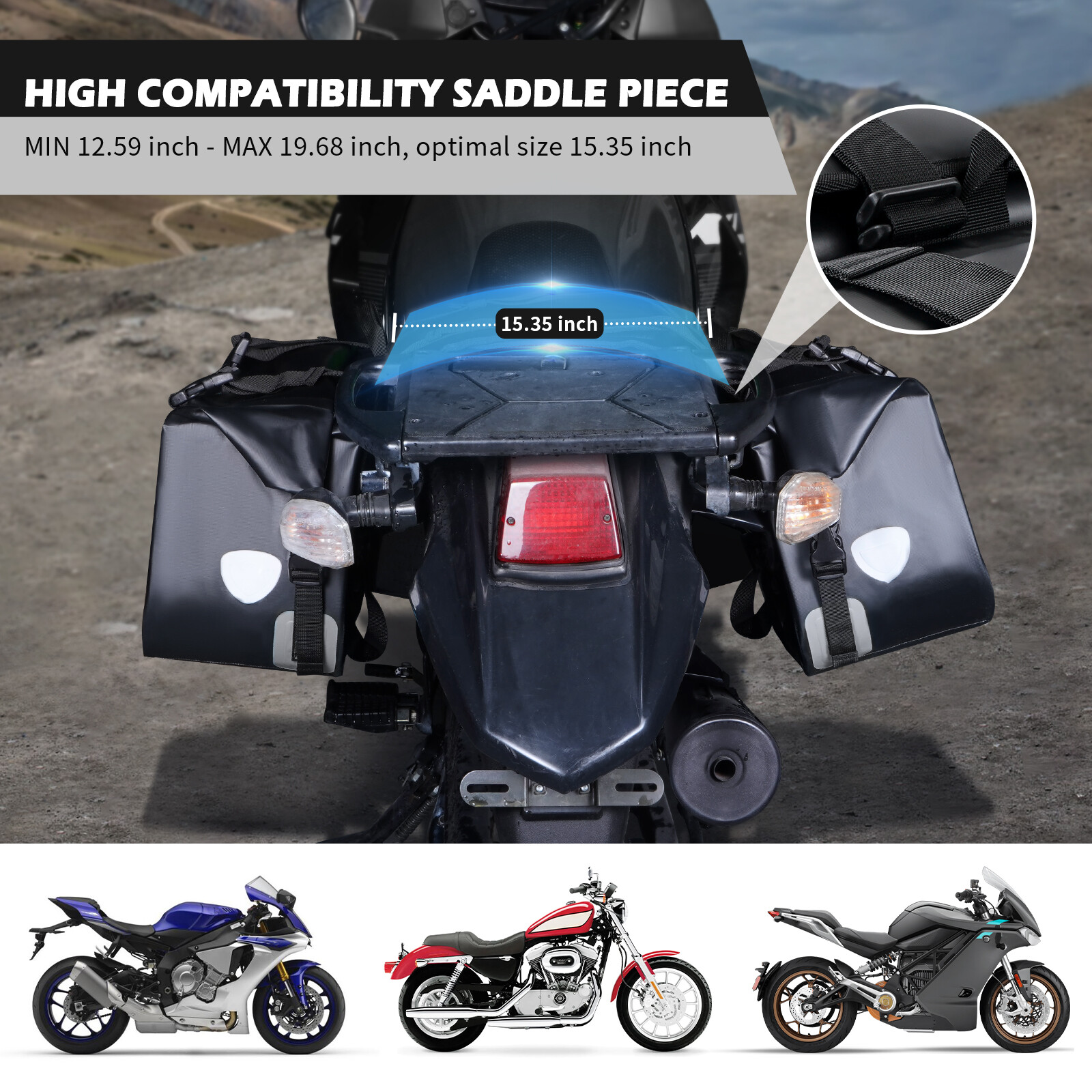 Waterproof PVC Motorcycle Panniers Saddle Bags For KAWASAKI KLR650 NINJA 400