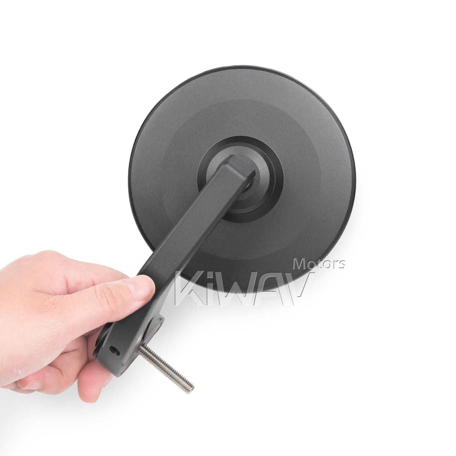 Round black thin slim sleek bar end mirror x1 COLIN 6mm bolt-on or clamp on